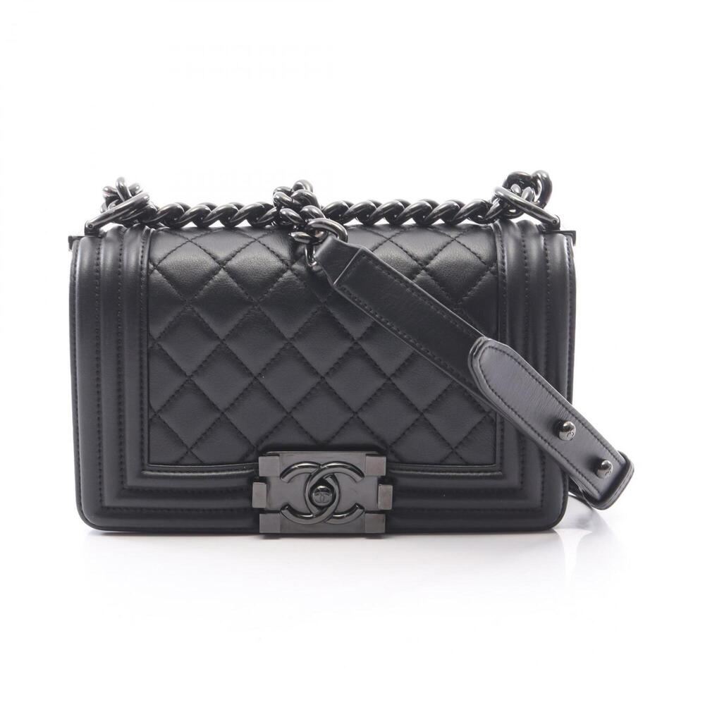 Chanel Boy Small Shoulder Bag/Handbag, Lambskin Leather, Women's, Black (A67085)